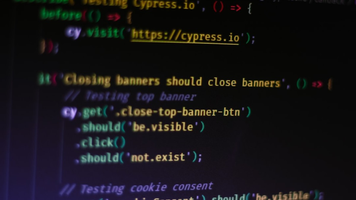 white text on purple background