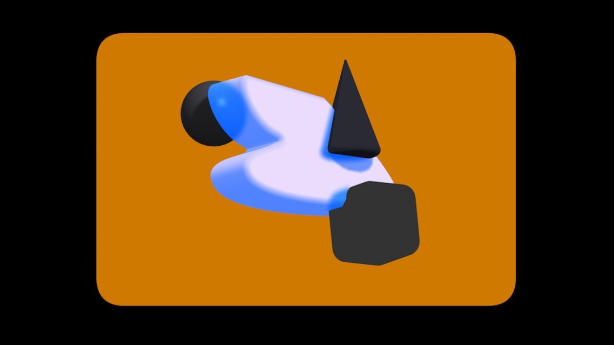 an orange square with a black and white object on it