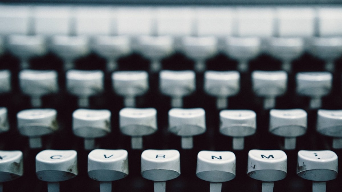 white typewriter buttons